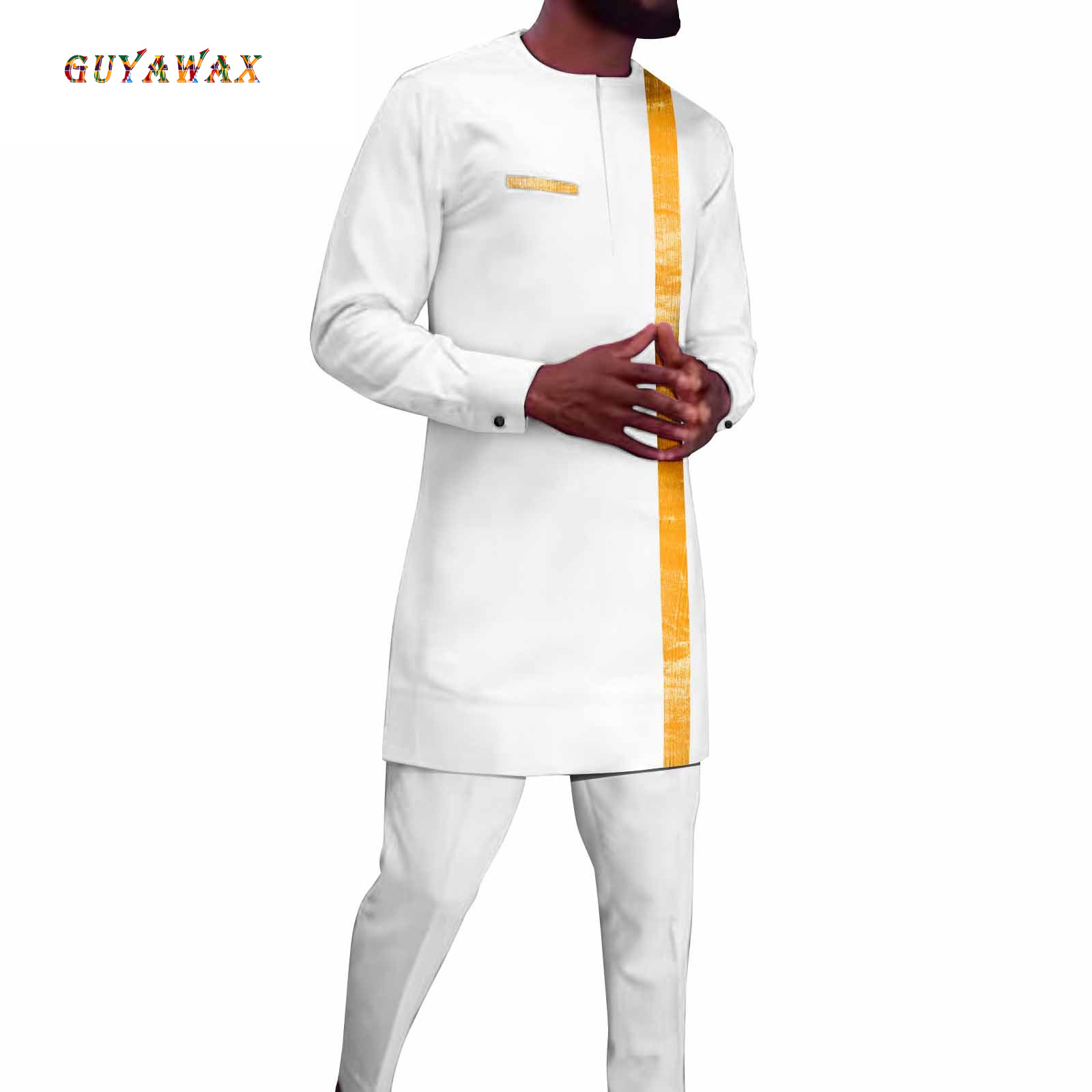 Men Formal Party Wear Shirt - Afrykańskie ubrania męskie, haftowane koszule i