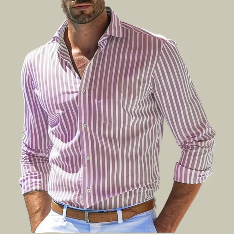 Y2K Formal Wear Men - Męska koszula formalna slim-fit w paski