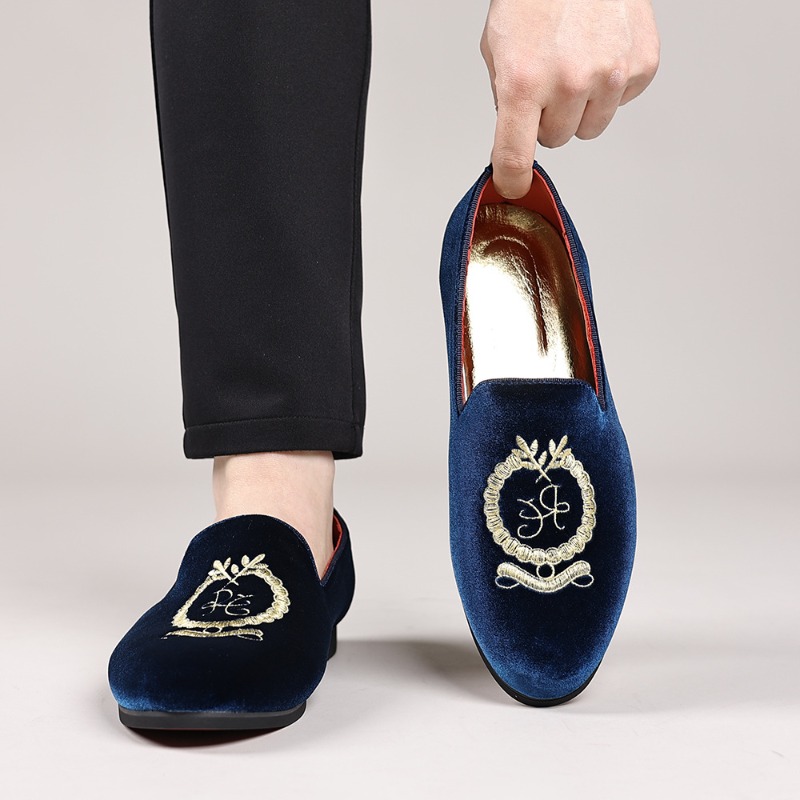 Men'S Luxury Formal Wear - Luksusowe mokasyny męskie ze skóry zamszowej,