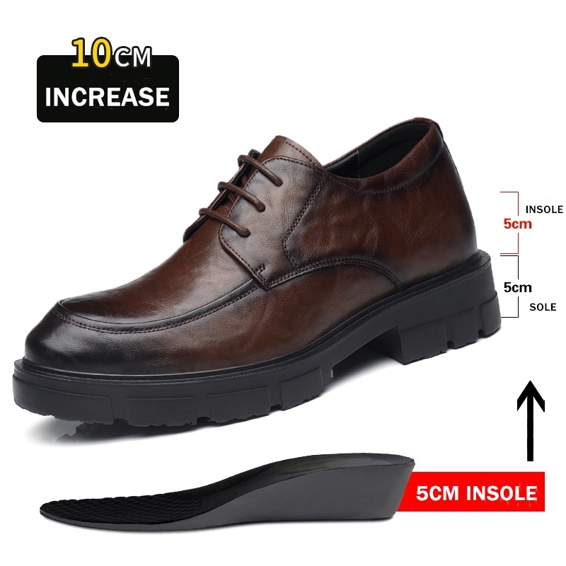 Men'S Luxury Formal Wear - Męskie buty podwyższające platforma oddychająca winda