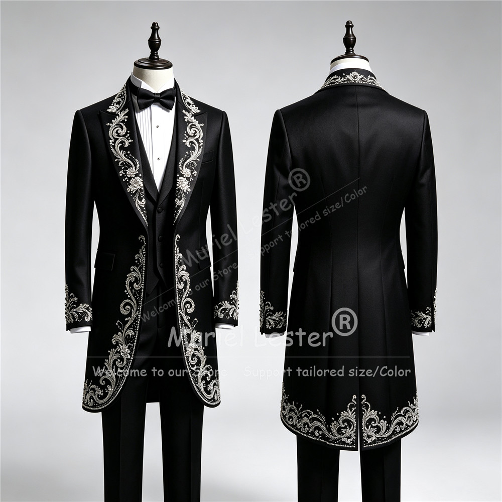 Men Formal Wear Pants - Luksusowe męskie garnitury ślubne, długie, szyte