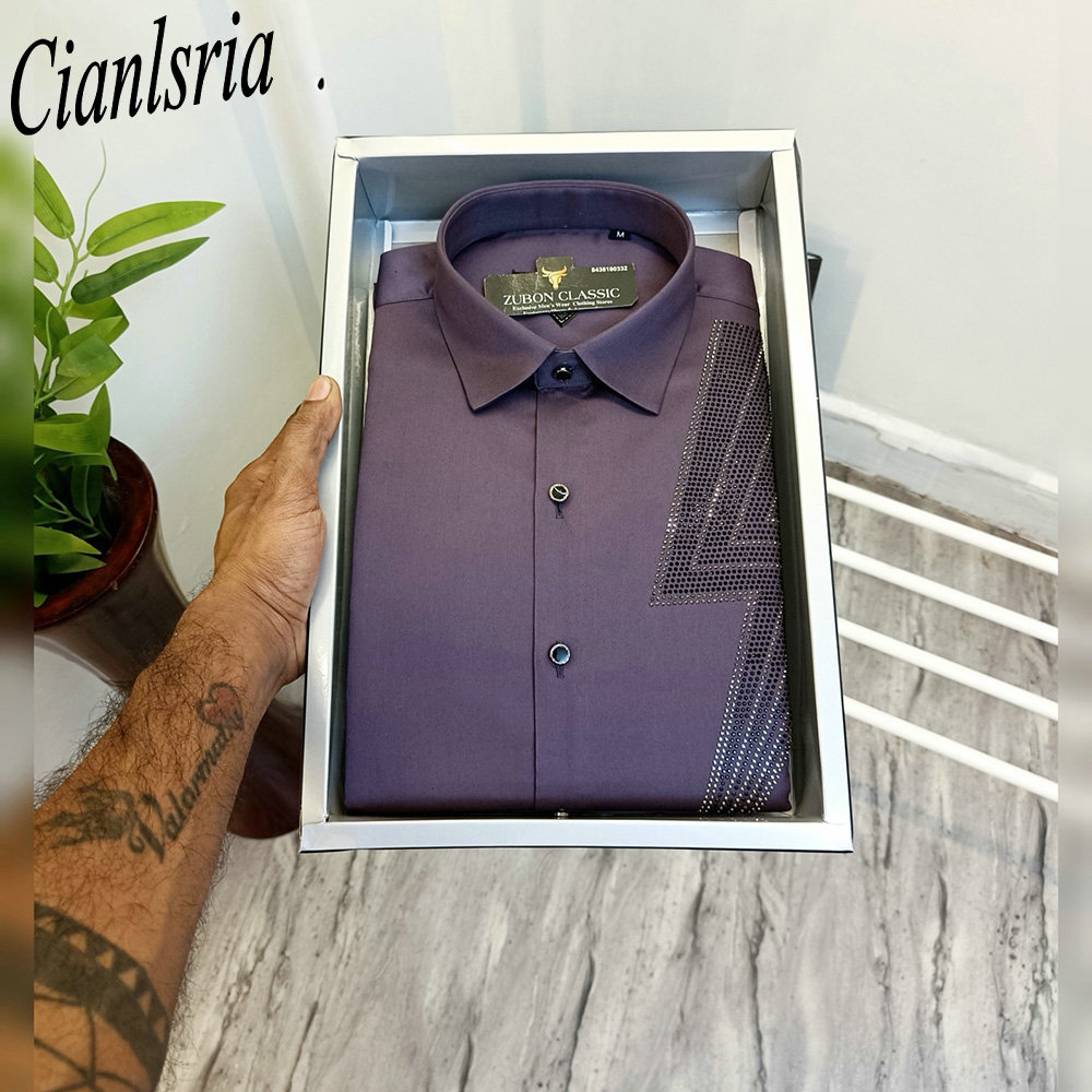 Męska luksusowa koszula z dług – Men Formal Party Wear Shirt recenzja i cena