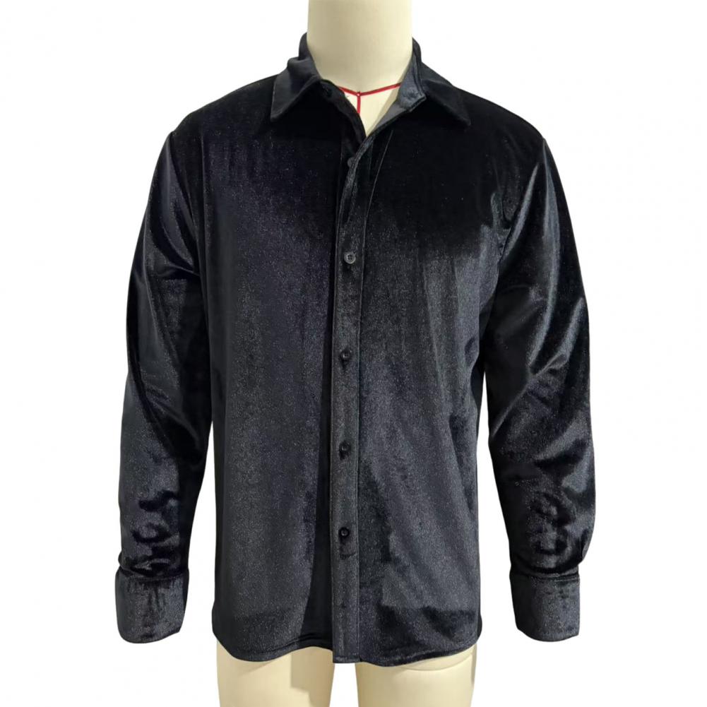 Męska koszula aksamitna, męska – Men Formal Party Wear Shirt recenzja i cena