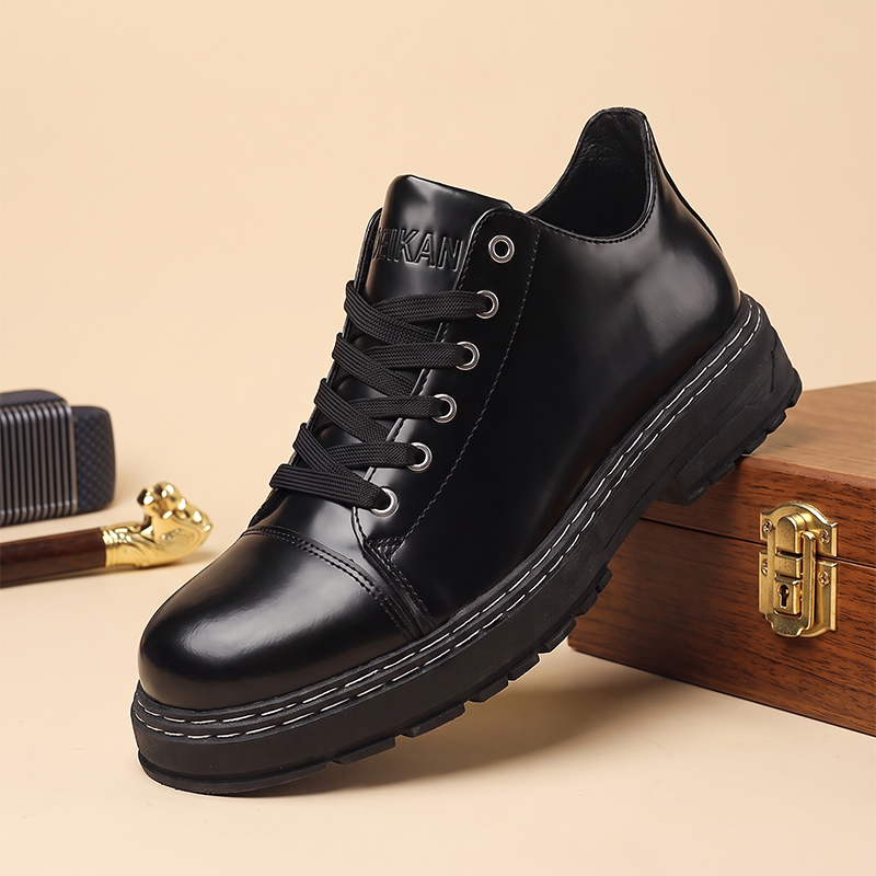 Męskie czarne sznurowane skórz – Formal Men Daily Wear Shoes recenzja i cena