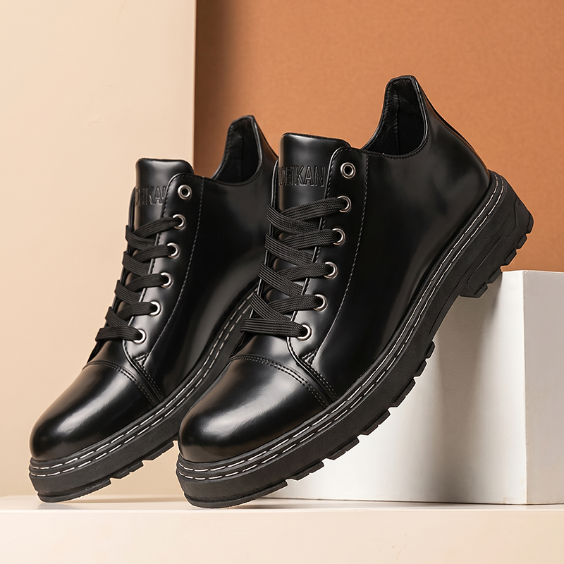 Męskie czarne sznurowane skórz – Formal Men Daily Wear Shoes recenzja i cena