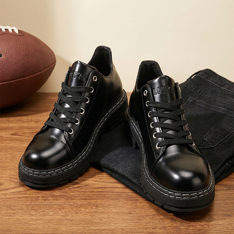 Męskie czarne sznurowane skórz – Formal Men Daily Wear Shoes recenzja i cena