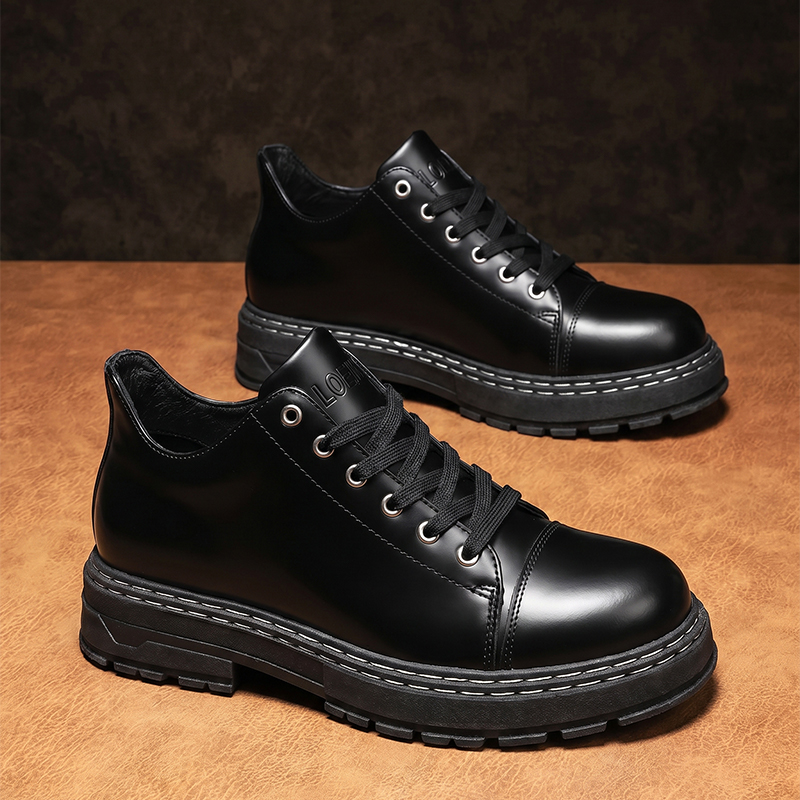Męskie czarne sznurowane skórz – Formal Men Daily Wear Shoes recenzja i cena