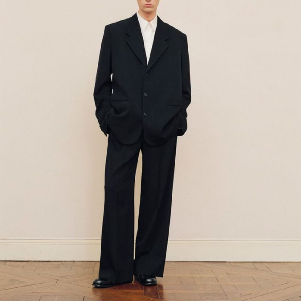 Męski czarny garnitur oversize – Men Formal Wear Pants recenzja i cena