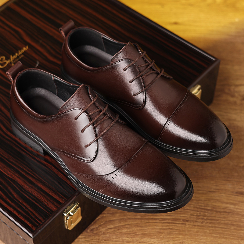 Męskie czarne oksfordy ze skór – Formal Men Daily Wear Shoes recenzja i cena
