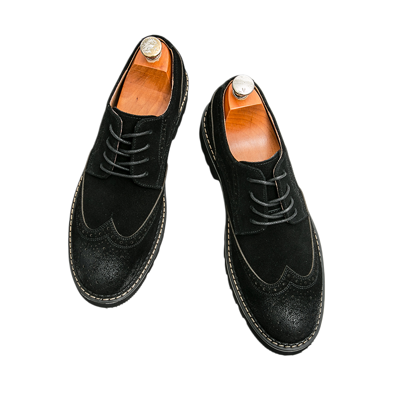 Męskie brązowe zamszowe oksfor – Formal Men Daily Wear Shoes recenzja i cena